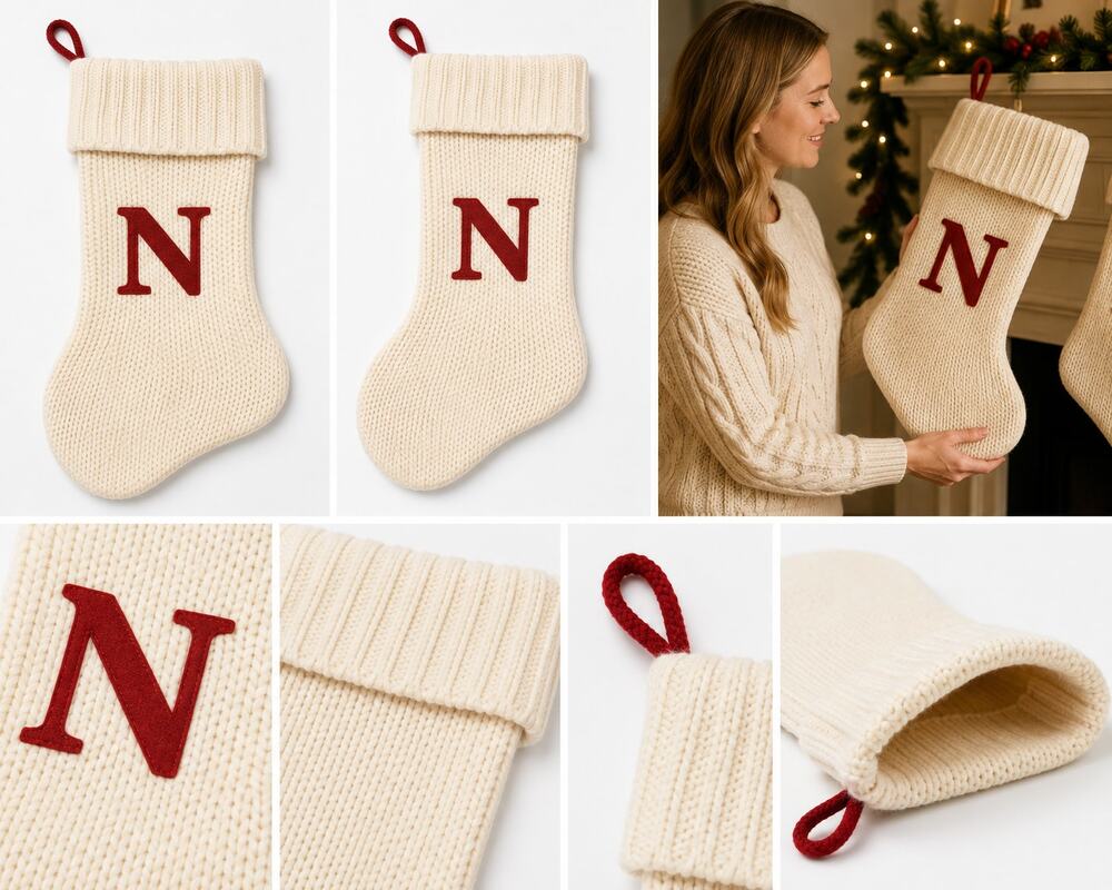 Wondershop Monogram Knit Christmas Stocking – Letter "N"
